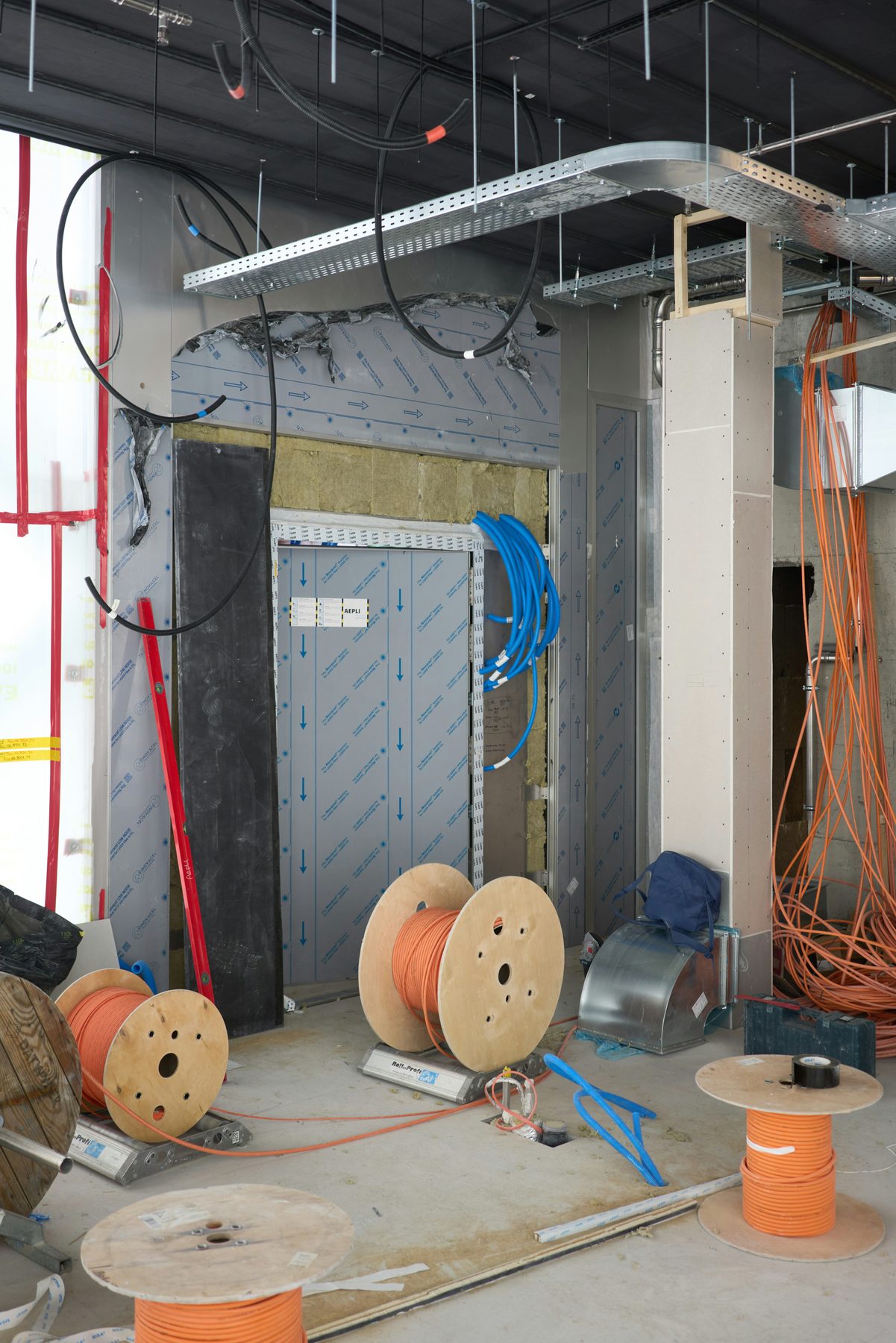 Electrical wiring during construction